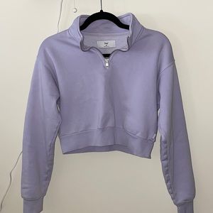 TNA Cropped Quarter Zip Crew Neck